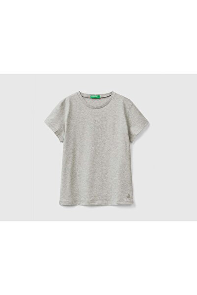 United Colors of Benetton تي شيرت قطني سادة بأكمام قصيرة للأطفال
