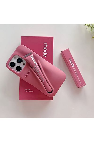 HYPERSOFT iPhone 15 Pro Compatible Rhode Summer Lip Case Case with Lipstick Compartment