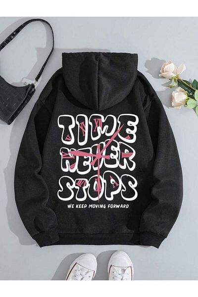 Boi Gdg Skulls Sweatshirt - Black Printed Oversize Thick Hooded Hoodie