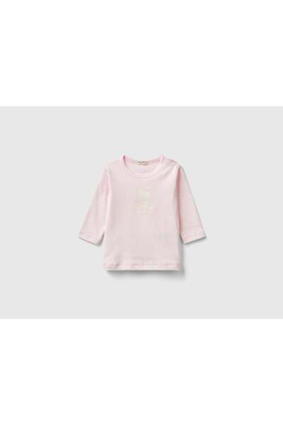 United Colors of Benetton تي شيرت أطفال بأكمام طويلة مصنوع من القطن العضوي بن...