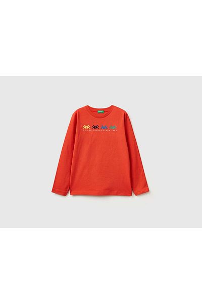 United Colors of Benetton Organic Cotton Long Sleeve Kids' T-Shirt