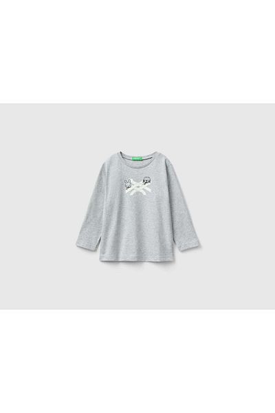 United Colors of Benetton Kids' Warm Organic Cotton Crew Neck T-Shirt