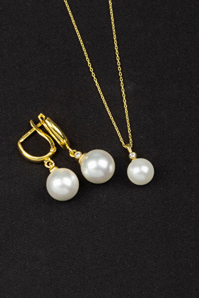 LOTUS JW İNCİ KOLYE VE KÜPE SETİ | 925 Ayar Gümüş Set