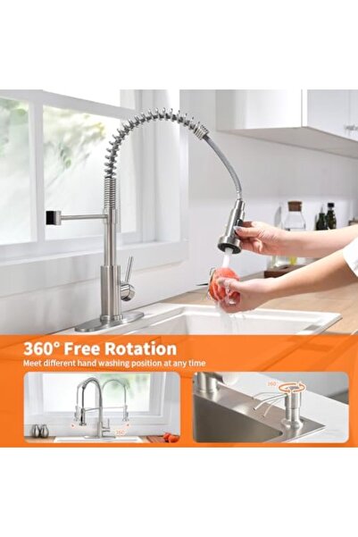 Almiftah OWOFAN Kitchen Sink Faucet with Soap Dispenser