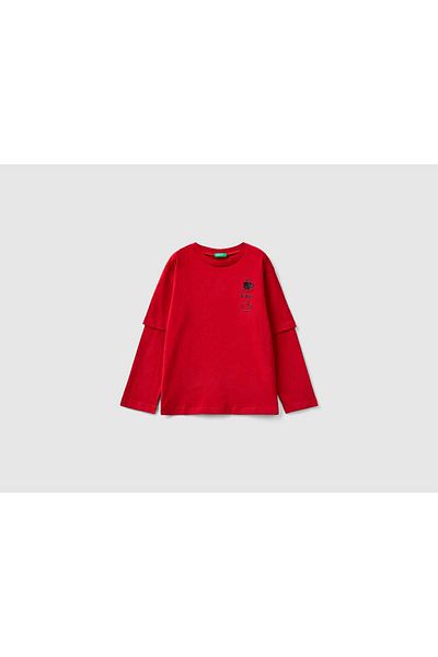 United Colors of Benetton Girls' Double Sleeve T-Shirt