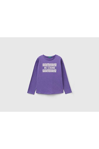 United Colors of Benetton تي شيرت قطني بأكمام طويلة وطبعة نجوم للأولاد
