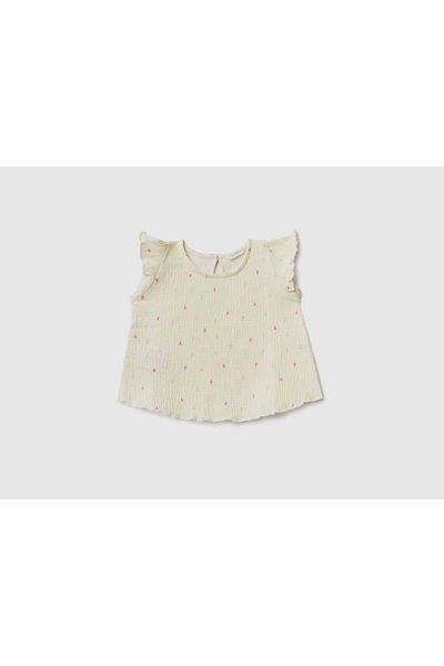 United Colors of Benetton Girls' Geometric Pattern T-Shirt for Infants