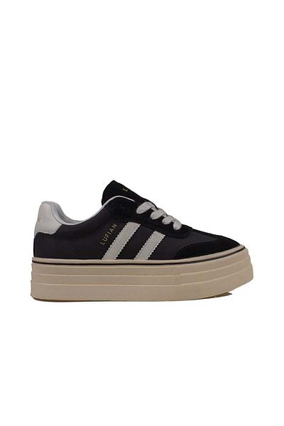 Lufian Black Angela Women's Thick Sole Sneaker