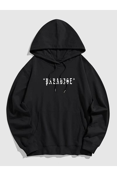 Boi Χειμερινό φούτερ Paradise Wings - Φούτερ με μαύρη στάμπα με χοντρή κουκούλα