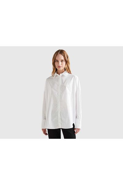 United Colors of Benetton women's Long Sleeve Cotton Shirt