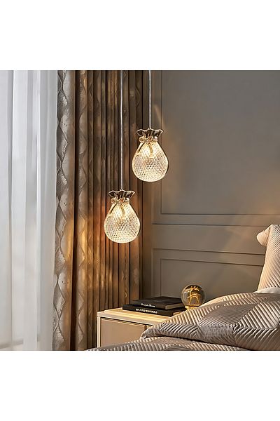 Vooltex Luxury contemporary crystal chandelier with three lights, double voile