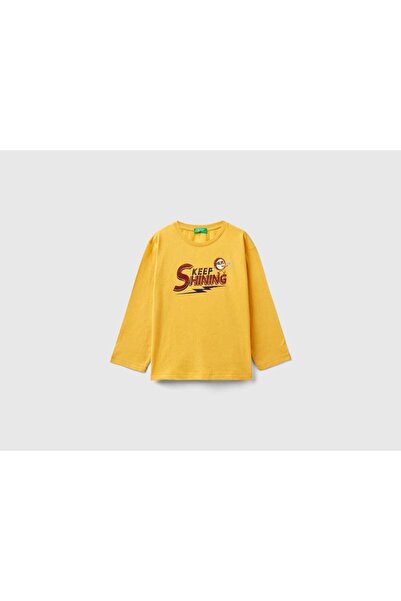 United Colors of Benetton تي شيرت للأطفال بطبعة طيور