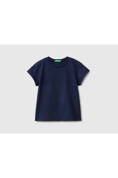 United Colors of Benetton 100% Organic Cotton Plain Short Sleeve Girls' T-Shirt