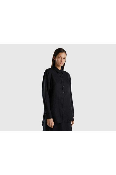 United Colors of Benetton Women's Pure Linen Long Shirt