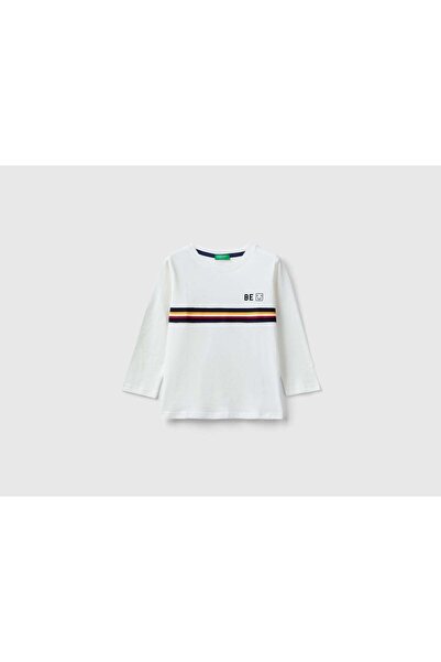United Colors of Benetton تي شيرت مخطط بأكمام طويلة للأطفال