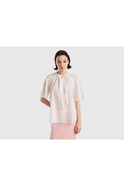 United Colors of Benetton Printed Blouse with Neck Tie