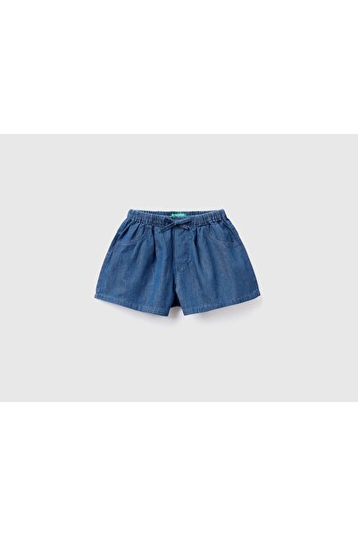 United Colors of Benetton Lightweight Denim-Look Shorts for Kids