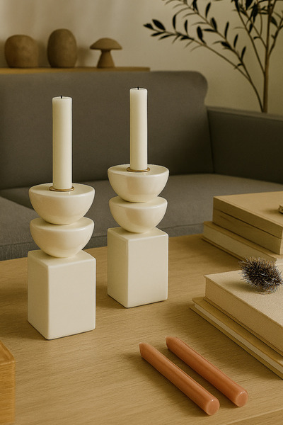 Luthien İskandinav Şamdan & Mumluk 2 ADET