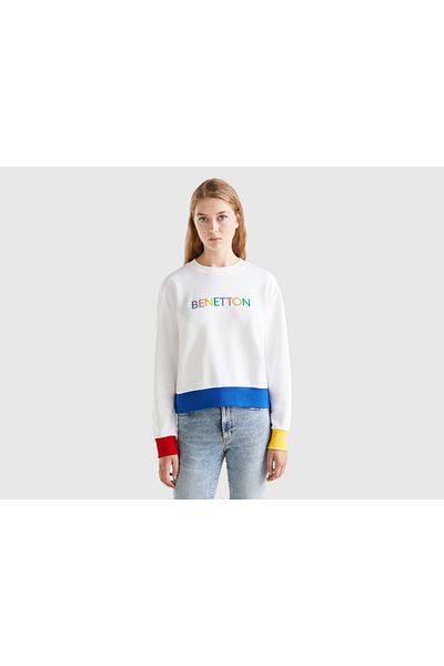United Colors of Benetton Women's Sweater with Logo Print