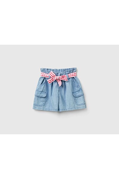 United Colors of Benetton Girls' Pocket Shorts with Drawstring Waist
