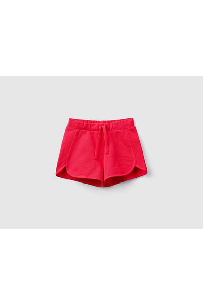 United Colors of Benetton 100% Organic Cotton Solid Color Drawstring Shorts for Kids