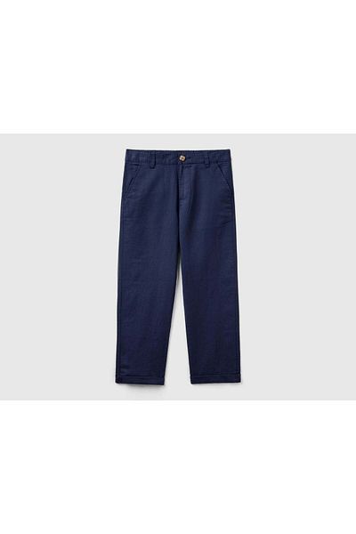 United Colors of Benetton Comfortable Kids' Cotton Blend Pants with Belt Loops