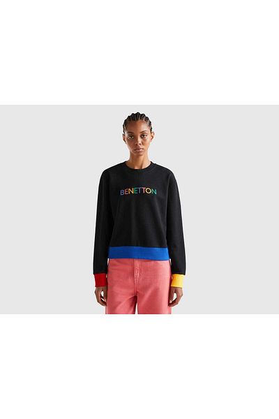 United Colors of Benetton Women's Sweater with Logo Print