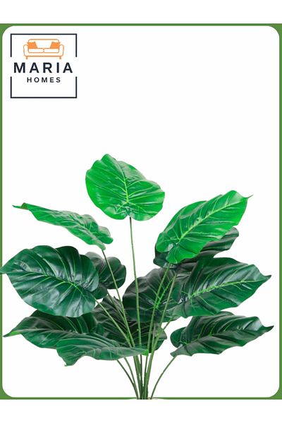 MARIA HOMES Artificial Heart Leaf Plant 55 cm – Decorative Indoor Shrub with Brown Pot