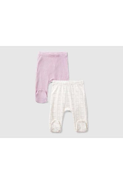 United Colors of Benetton 2-Pack Organic Cotton Strap Pants for Infants