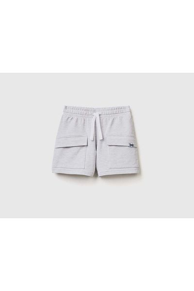 United Colors of Benetton Boys' Wide-Leg Bermuda Shorts with Pockets and Drawstring