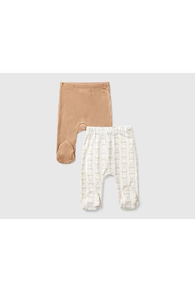 United Colors of Benetton 2-Pack Organic Cotton Strap Pants for Infants