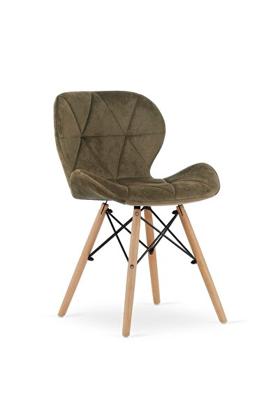 JollyMag Scaun stil scandinav, Artool, Lago, catifea, lemn, maro, 47x52.5x74 cm