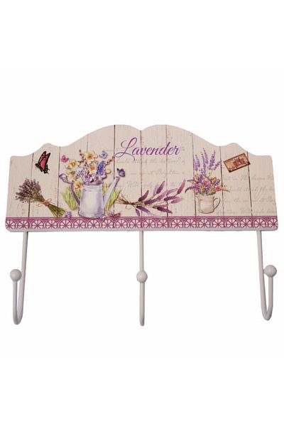PUFO Suport chei decorativ din lemn Lavanda, 23 cm