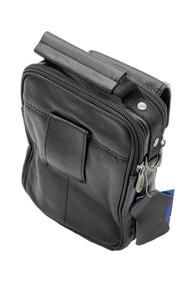 Micutz Men's Genuine Leather Belt Bag: Phone Compartment, Black Color