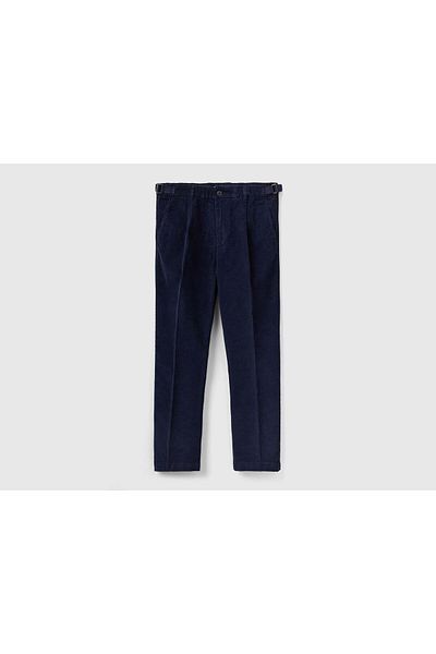 United Colors of Benetton Men's Slim Fit Pleated Velvet Pants
