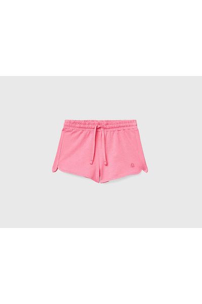 United Colors of Benetton Girls' Organic Cotton High-Waist Shorts
