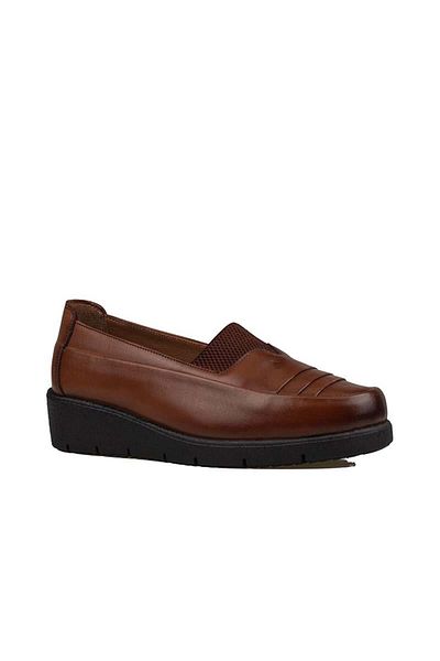 m2s Tan Genuine Leather Orthopedic Mother Shoes
