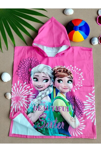 MİLAYS LİFE HOME COLLECTİON Girl's Poncho Cape Beach & Sea Towel