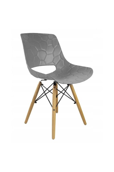 JollyMag Židle ve skandinávském stylu, PP, dřevo, max. 100 kg, šedá, 45x55x78...