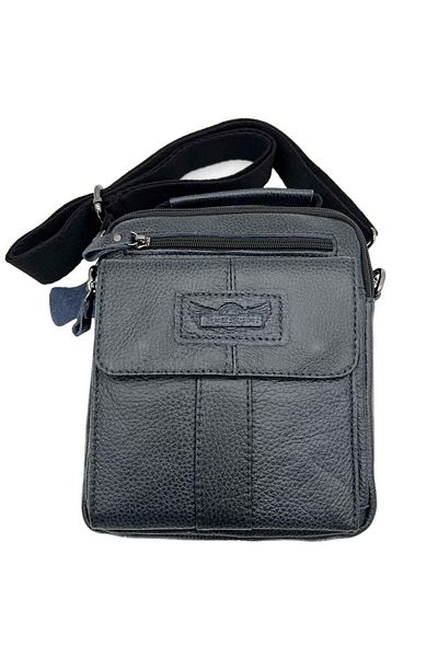 Micutz Borseta Barbati Neagra,Navy, Ruff Ryder| Piele Naturala, 23 cm x 20 x 7.5 cm, Culoare Navy