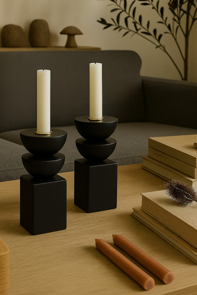 Luthien İskandinav Şamdan & Mumluk 2 ADET