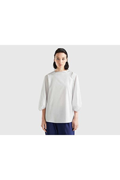 United Colors of Benetton Women's Round Neck Three-Quarter Sleeve Blouse
