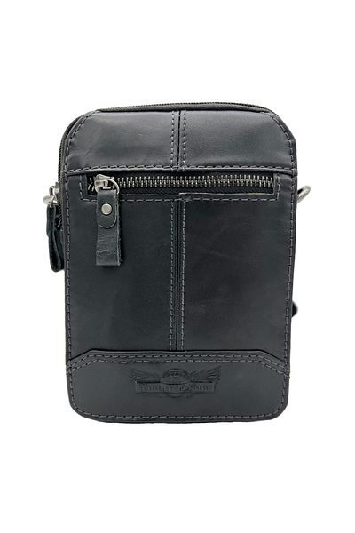 Micutz Men's Belt Bag in Cowhide Leather, Allan Marco, Brown, Dark Brown, Black Color