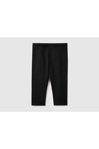 United Colors of Benetton Knee-Length Girls' Yoga Leggings with Logo