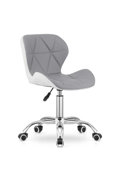 JollyMag Scaun de birou, Artool, Avola, rotativ, piele ecologica, gri si alb,...