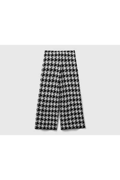 United Colors of Benetton Knitted Houndstooth Pattern Girls' Trousers