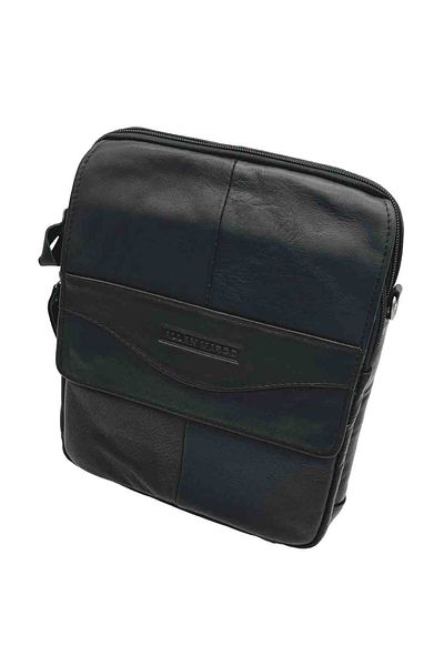 Micutz Men's messenger bag made of genuine leather: Allan Marco, Black color