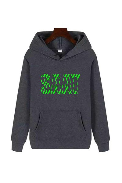 SAAT TEKSTİL Clock Textile Line Logo Zipper Hooded Navy Blue Cardigan