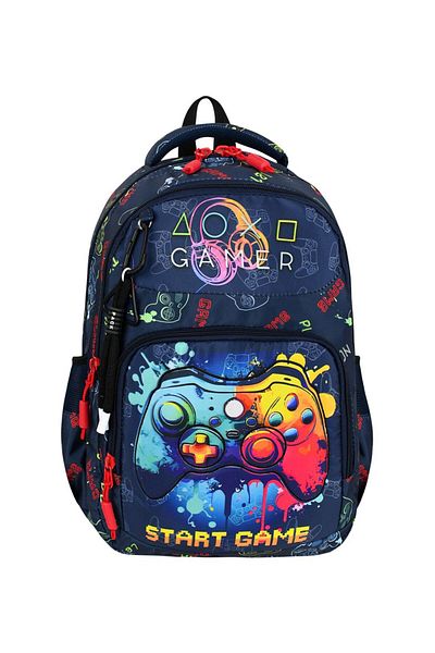 YİGİT BUTİK Geantă de școală pentru băieți din 3 piese Yigit Butik Gamer imprimată