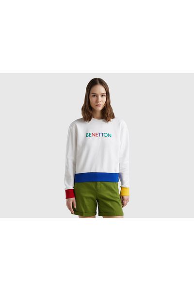 United Colors of Benetton 100% Cotton Printed Logo Sweatshirt